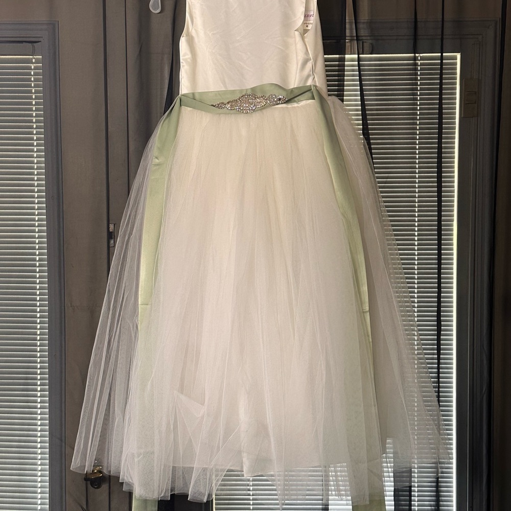 Flower Girl Dress with Sage sash